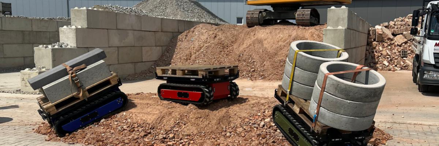 Raupenplattform auf der Baustelle